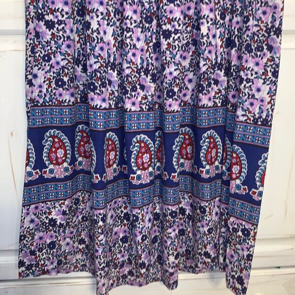 70’s HIPPIE BLOCK PRINT INDIAN COTTON MAXIDRESS - Picture 8 of 11
